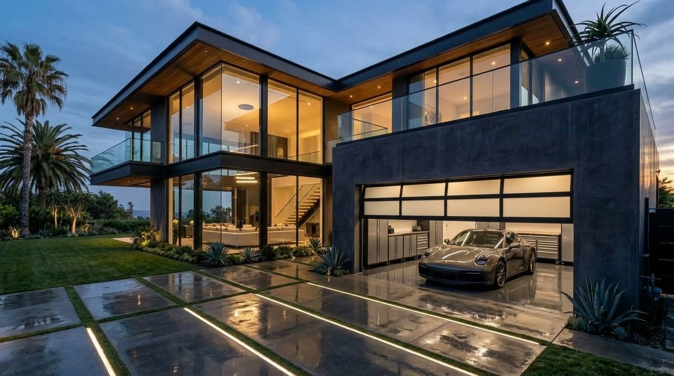 Hodges Garage Door Repairs Garage Door Gliding Open Revealing Warm Illuminated Interior